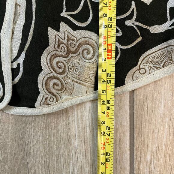 Vintage 90s Dorothy Schoelen Platinum Linen Blend Elephant Boho Vest M USA - Picture 6 of 8